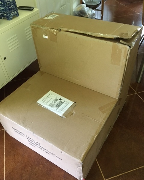 It arrived in a chair-shaped box!
